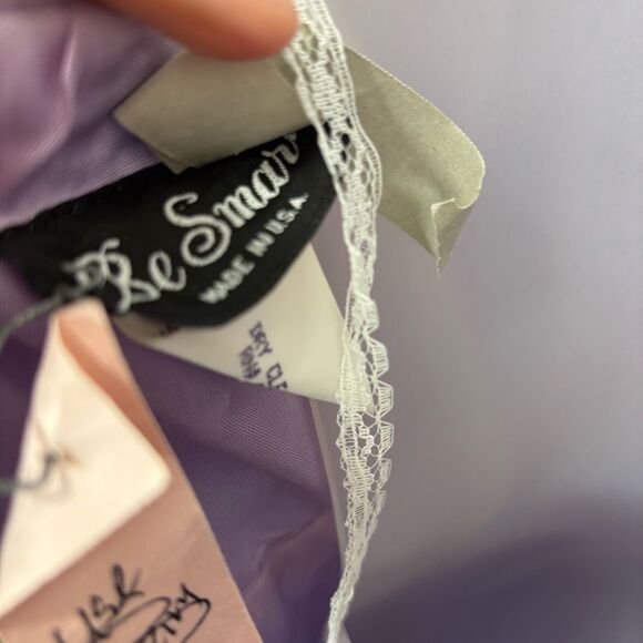 Vintage 1990s Be smart made in USA formal prom grown size 7/8 blue beaded dresss - Picture 6 of 10